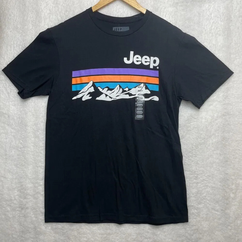 Philcos Jeep Graphic T-Shirt Crew Neck Mens Size M 100%‎ Cotton MSRP $44 Black